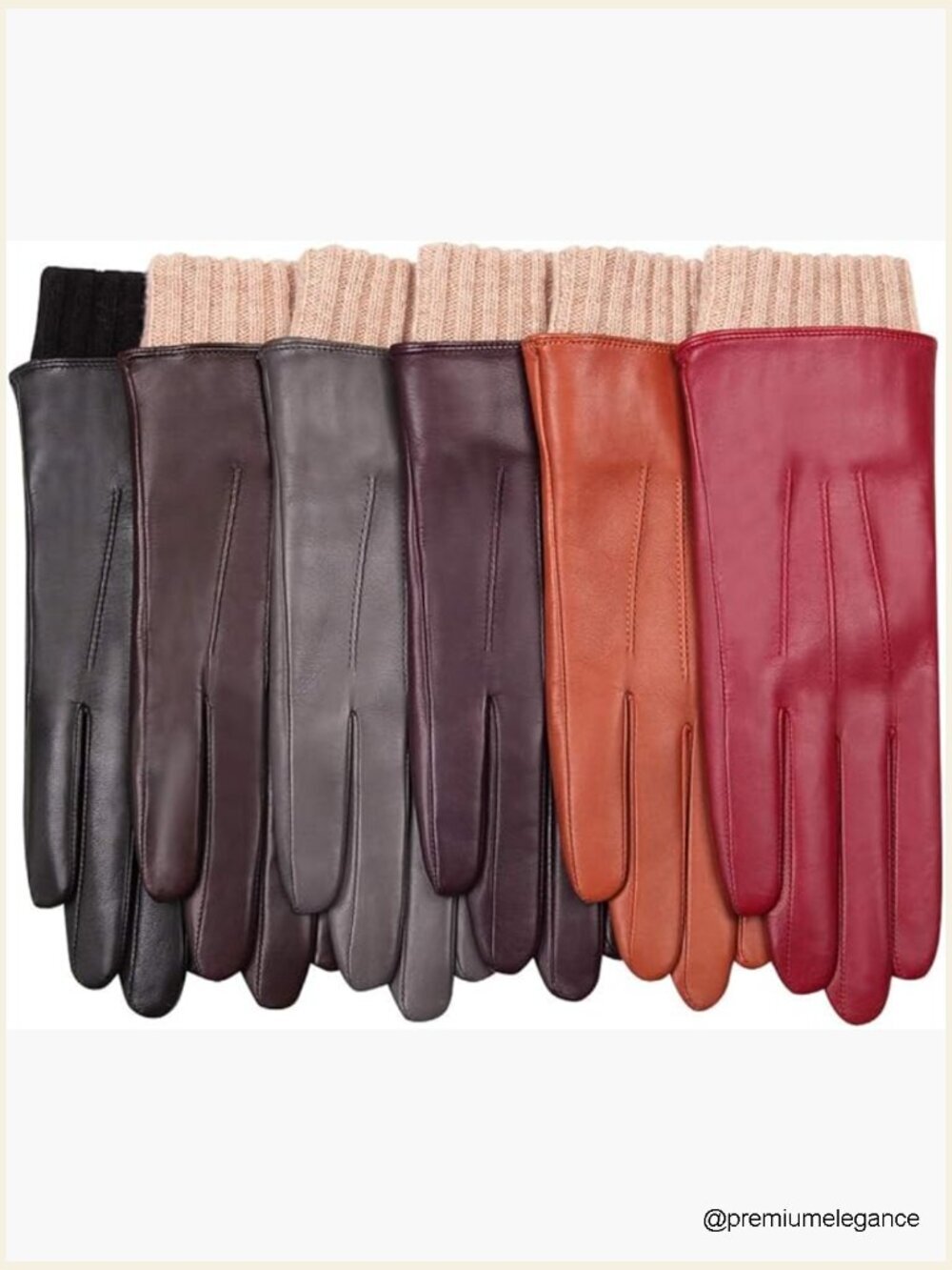 Women's Touchscreen Leather Gloves with Cashmere Blend Lining